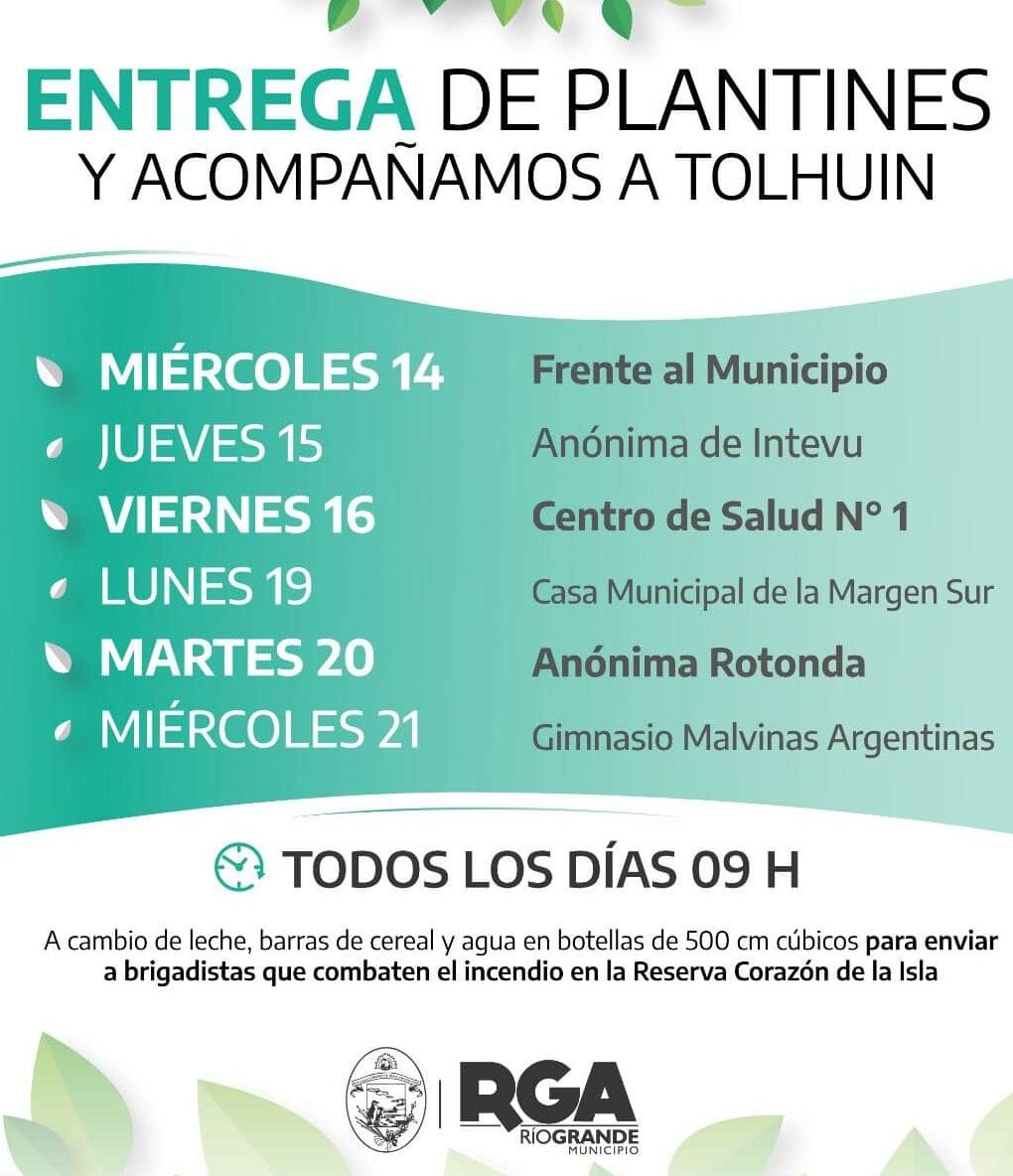 Entrega de plantines a cambio de ayuda para el Corazón de la Isla