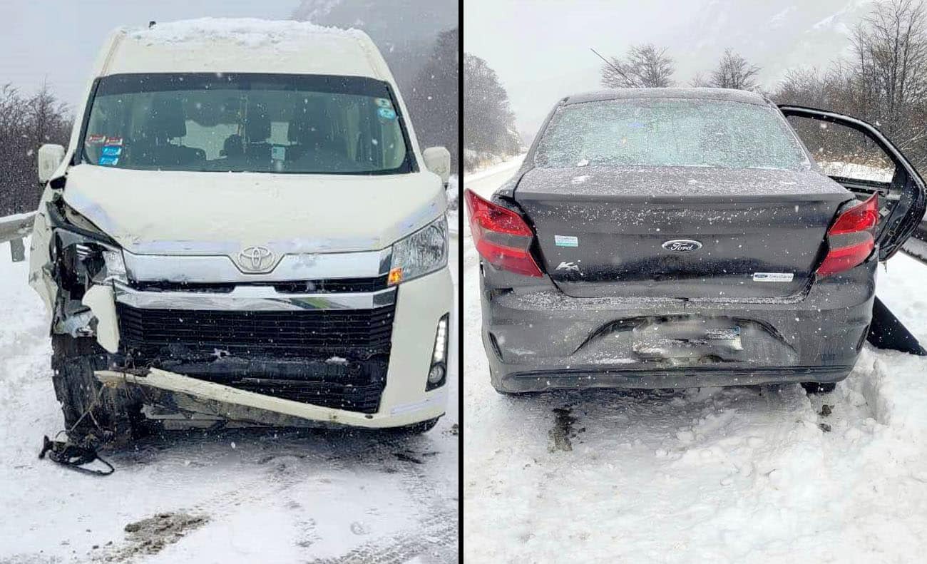 Ruta 3 una camioneta colisionó la parte trasera de un vehículo