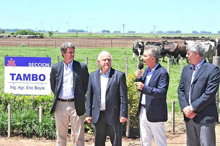 El presidente Mauricio Macri en su anuncio al sector lechero.