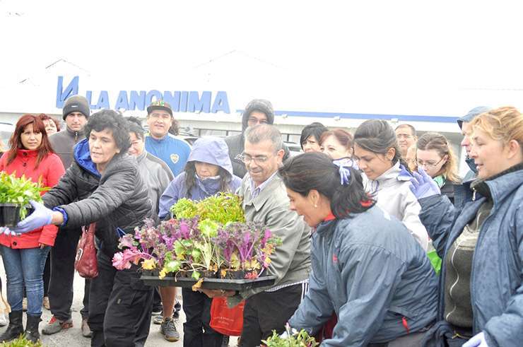 En los tres puntos establecidos para la entrega, fueron seis los viajes del camión que llevó en cada uno de ellos, cinco mil plantines.