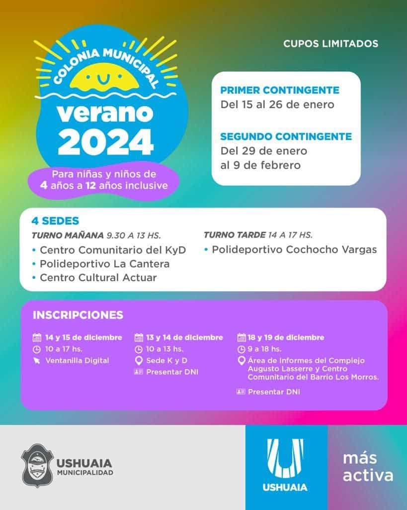 Ushuaia “Colonia Municipal Verano 2024” Diario El Sureño