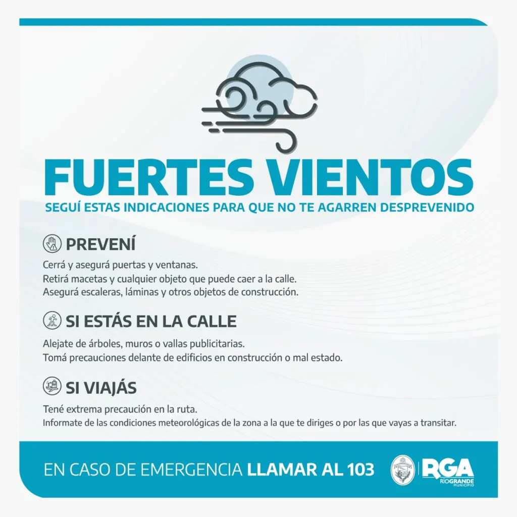 Alerta meteorológica por fuertes vientos para este domingo